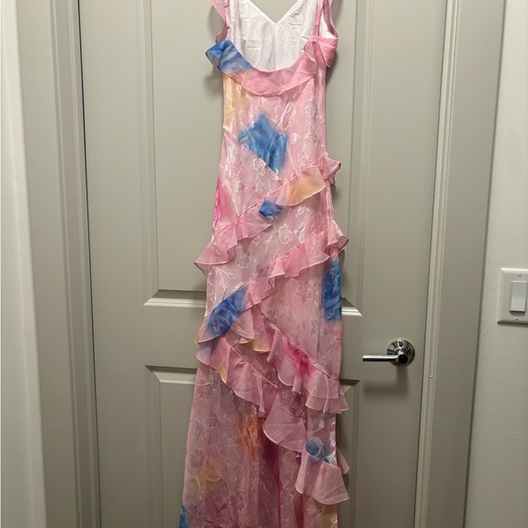 Pink Floral Ruffle Dress - Picture 2 of 4